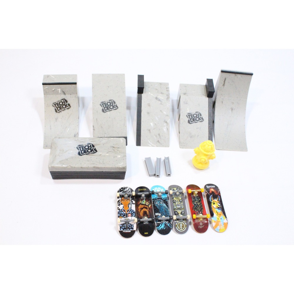 Tech Deck Fingerboard Skate Park Lot 6 Boards Element DGK Revive Ramps Obstacles